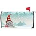 Merry Christmas Gnome Standing Snowfall Mailbox Covers Standard Size Winter Snow Snowflake White World Christmas Tree Magnetic Mail Wraps Cover Letter Post Box 21