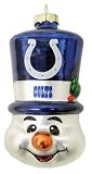 Indianapolis Colts NFL Top Hat Snowman Glass Ornament