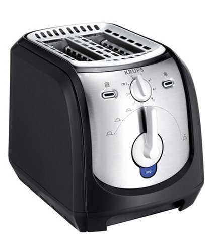 Krups FEM231 2 Slice Toaster, Black and Chrome