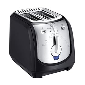 Krups FEM231 2 Slice Toaster, Black and Chrome