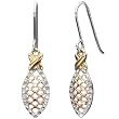 Marquise Cross 18k White & Rose Gold Drop Earrings - Dahlia Classic Collection Marquise Cross 18k White & Rose Gold Drop Earrings - Dahlia Classic Collection