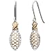 Marquise Cross 18k White & Rose Gold Drop Earrings - Dahlia Classic Collection