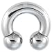 2 Gauge STEEL HORSESHOE Circular Barbell - -1/2" 10mm ball