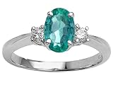 1.30 cts Genuine Oval Emerald Engagement Ring - 14kt White or Yellow Gold