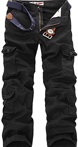 Outaking Men's Loose Fit Multi Pocket Cotton Cargo Pants 4 colors 13 sizes