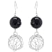 Black Resin Sterling Silver Earrings