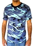 Camouflage T-Shirt, Sky Blue, Large