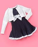Sweet Heart Rose Little Girl Pleated Dress with Cardigan