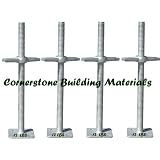 4 Scaffold Screw Jack Galvanized 24 X 1-3 8 with A Large Wing Nut for Adjust Scaffolding... by Scaffold Base Plate