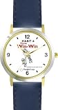 Habit 4 - Think Win-Win (English Text) - DELUXE TWO-TONE WATCH from THE 7 HABITS - WATCH COLLECTION BY WATCHBUDDY&reg; - Arabic Numbers - Blue Leather Strap-Size-Large ( Men's Size or Jumbo Women's Size )