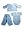 Little Giraffe - Newborn Baby Boys, 3-Piece Pant Set, Lt. Blue (Size 6Months)