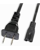 Fosmon 2-Slot to Standard Power Cord (Figure 8 Power Cord / PA-14 - 5FT) Dual Pin Non-Polarized Universal Replacement Power Cord for Gaming Systems, Printers, Boomboxes, and Other Electronic Devices - 6 Foot