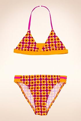 Halterneck Geometric Floral Print Bikini