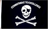 Pirate "Commitment to Excellence" Flag - 3 foot by 5 foot Polyester (NEW)
