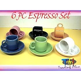 12 Pc Delicate Coffee Espresso Cup & Saucer Set **New**