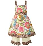 AnnLoren Girls Animal Jungle Dress & Capri Clothing Set
