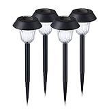 Litom ガーデンライト LED ソーラーライト 自動充電 装飾用アウトドア防雨ライト 配線電池不要 自動点/消灯 ガーデニング/庭/花壇/坪 飾りLEDライト(4本セット)