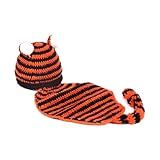 (ラボーグ)La vogue ベビー着ぐるみ ベビー毛糸帽子パンツセット 服セット 撮影服 可愛い動物に変身 記念写真 出産祝い 0から12ヶ月の赤ちゃんに 虎デザイン ストライプ オレンジ