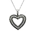 10k White Gold Black and White Diamond Heart Pendant (1/3 cttw, J Color, I3 Clarity), 18