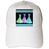 Green purple blue leaf dresses with Tiffany blue ribbons - Adult Baseball Cap