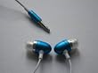 SNY Aluminum Noise-Canceling Earphones for Apple iPod nano 4G, iPhone and other iPods, Blue