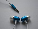 SNY Aluminum Noise-Canceling Earphones for Apple iPod nano 4G, iPhone and other iPods, Blue