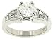 Jewelry : Baguette/princess Diamond Engagement Ring.83ct (cz ctr