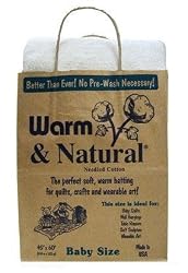 Warm & Natural Cotton Batting Baby/Crib Size By The Each