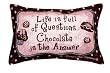 "Chocolate is the Answer" Dessert Cupcake Decorative Throw Pillow 9" x 12"