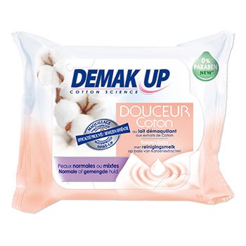  Lingettes Demak'up douceur coton Peaux normales mixtes x25