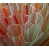 150 Count EXTRA WIDE Fat Boba Drinking Straw 8 1/2" Striped.