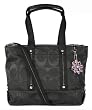 Coach Signature Kyra Daisy Nylon Tote Bag 18844 Black