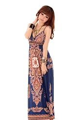 V-neck Empire   Waistline General Print Ankle Length  Dress