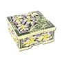 Square Shaped Hawaiian Orchid Jeweled Trinket Box
