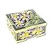 Square Shaped Hawaiian Orchid Jeweled Trinket Box