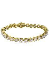 14k Yellow Gold 12.50 Carat Round Diamond Tennis Bracelet