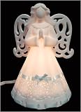 Set of 2 Porcelain Guardian Angel Tabletop Night Lights - Blue Ribbon #46725B