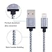 Sunnest 3Pcs 6FT Extra Long Nylon Braided 8 Pin Lightning Cable USB Charging Cord with Aluminum Connector for iPhone 6/6s/6 plus/6s plus, 5c/5s/5, iPad Air/Mini, iPod Nano/Touch(White)