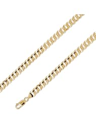 10k Solid Yellow Gold Flat Curb Cuban Chain Bracelet 6.9mm 9"