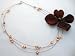 NEW Brown Velvet Hydranga and Freshwater Pearl Necklace, Limited.