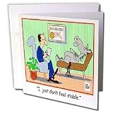 Londons Times Funny Medicine Cartoons - Horse At Shrink - Greeting Cards-6 Greeting Cards with envelopes