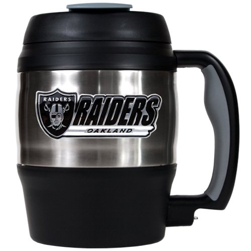 Sports NFL RAIDERS 52oz. Stainless Steel Macho Travel Mug with Bottle Opener/Stainless Steel