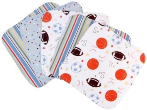 Trend Lab 5 Count Wash Cloth Set, Little MVP by BNMP9