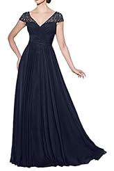 V-neck Cap Sleeves Natural   Waistline Vintage Chiffon  Dress