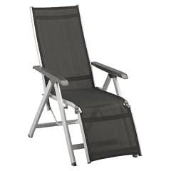 Kettler 556723 Relaxsessel "Basic" Aluminiumgestell silber, Textilene anthrazit