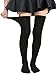 Zando Women's Stretchy Over the Knee Thigh High Socks Sexy Tube Stockings Black