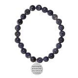 Sterling Silver Earth Charm w/ Blue Jade Stretch Bracelet