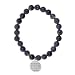 Sterling Silver Earth Charm w/ Blue Jade Stretch Bracelet