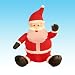 4 Foot Christmas Inflatable Sitting & Waving Santa Claus - Yard Decoration
