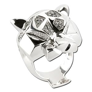 14K White Gold Black & White Diamond Ring